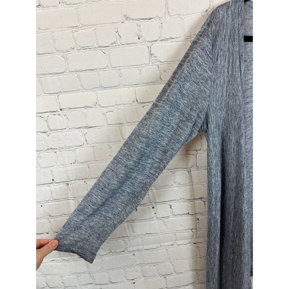 TAHARI blue gray linen knit open front cardigan sweater size L - Picture 6 of 7